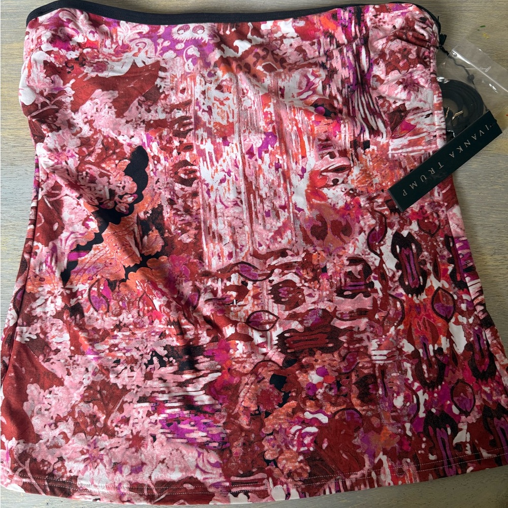 Ivanka Trump Abstract Pink and Red Bikini Top